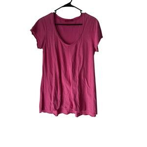 Cut Loose Women's Small Oversized Pink Cotton Short Sleeve‎ Shirt Lightweight